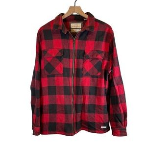 Weatherproof Jacket Red and Black Checkered Pattern size Large Cozy Flannel Like